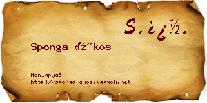 Sponga Ákos névjegykártya